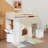 Loft Bed With Desk And Built-In Drawers, Wood Loft Bed With Storage Staircase And Curtain, Lockers