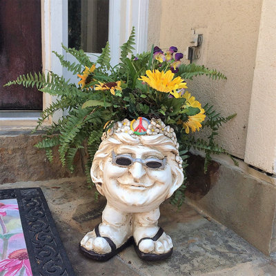 Muggly's Plants & Flowers Transportation Tropical Weather Resistant UV Resistant Stone Fiberstone Resin Garden Statue