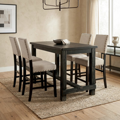 Adler 5 - Piece Counter Height Solid Wood Dining Set