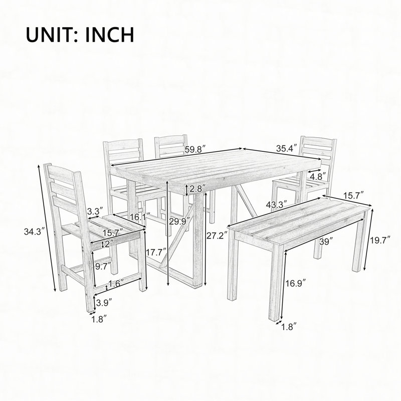 Ensemble de table et de chaises d'extérieur en bois d'acacia de haute qualité, convenant au patio, au balcon et à la cour