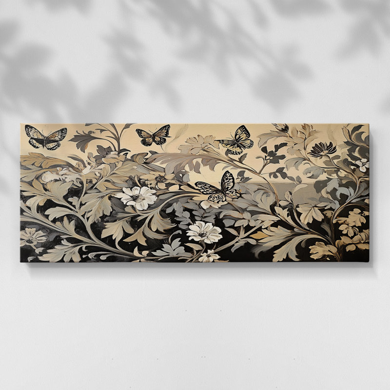 Botanical Series-C XXVI- Toile tendue avec châssis - Prêt à accrocher, H 12 po x l 30 po