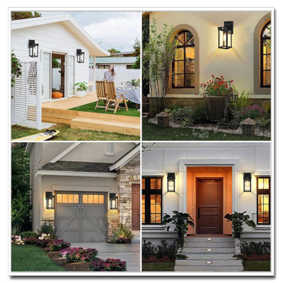 Outdoor Solar Wall Lantern Light Motion Sensor 3 Lighting Modes Waterproof Modern Sconce For House Garage Exterior Decor