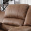 Causeuse inclinable manuelle en similicuir de 76 po de large avec console centrale Margena