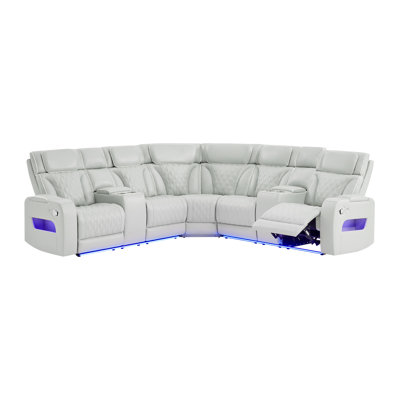 U8611 Blanche Silver Sectional With Led
