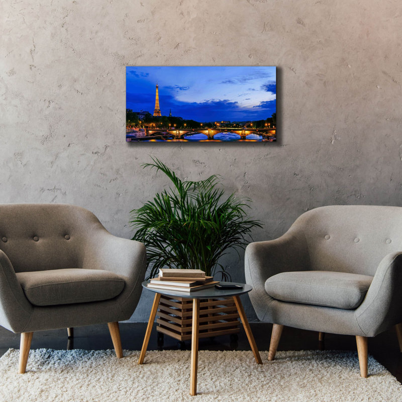 «Paris - Seine River» par Epic Portfolio, art mural sur toile, H 20 po x l 40 po x P 1,5 po