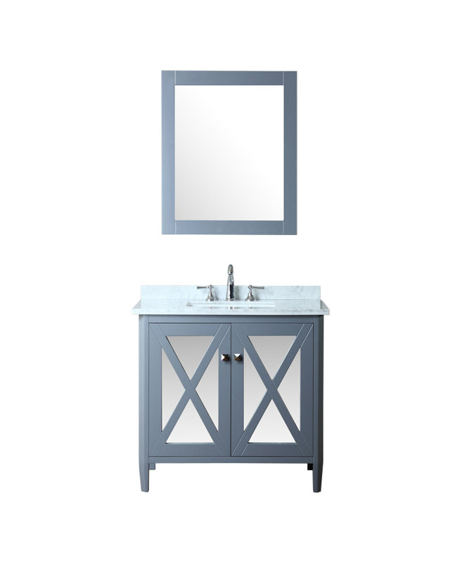 Ensemble de meuble-lavabo de salle de bain simple avec miroir 36 po Summit