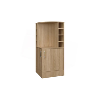 Corner Bar Cabinet With Bottle Rack And Open Shelf
