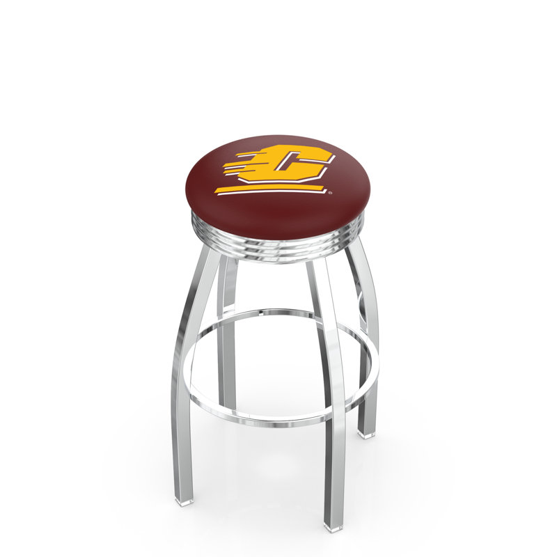 Tabouret de bar Logo Series, Tabouret de comptoir (siège d'une hauteur de 25 p, Noir soudé uni, Central Michigan University