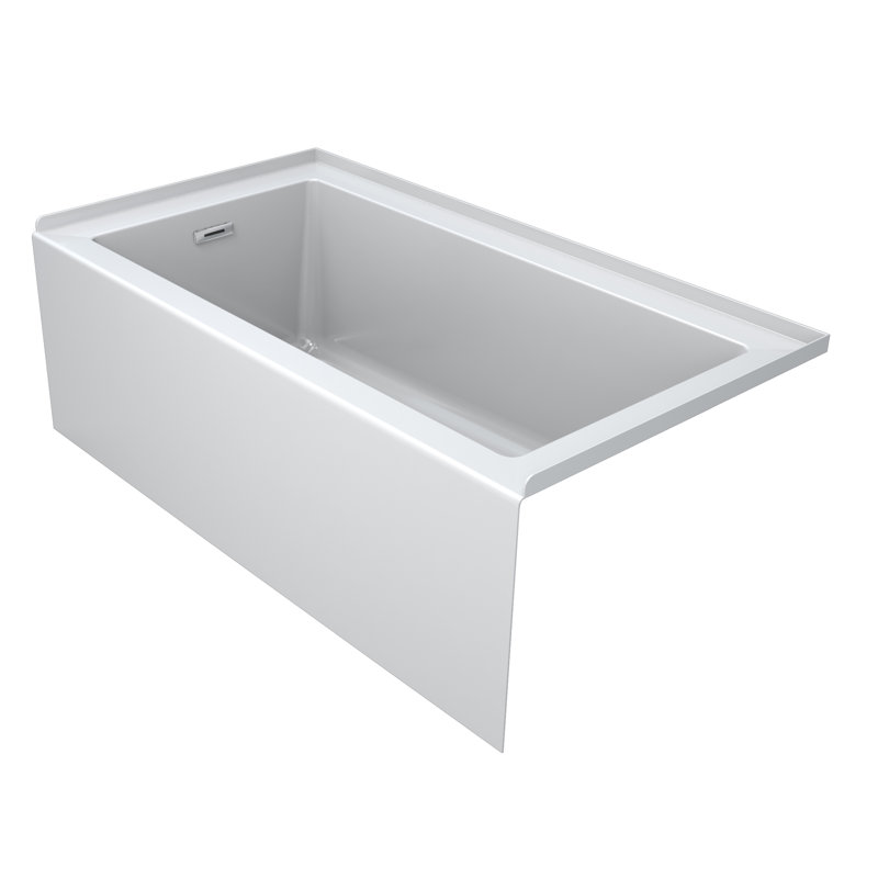 Comfort Linea™ 60" x 32" Soaking Bathtub with Left Drain, White, Left