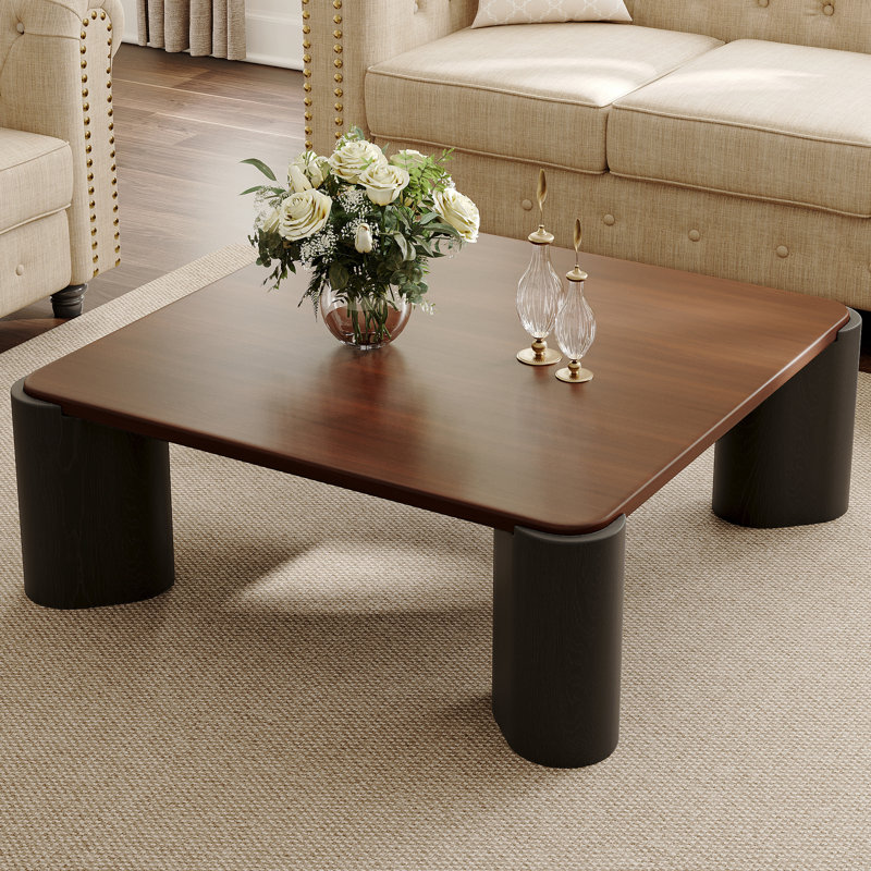 Table basse carrée 39,4 ", table de salon en bois