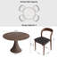 Ensemble de table de salle à manger Mid-Century en bois massif pour repas mémorables (1 table, 4 chaises / 6 chaises)-1930234820-1930234826-1930234827