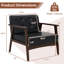 2PCS Fauteuil d'appoint capitonné moderne Mid-Century avec accoudoirs noir-1144371010-1144371021
