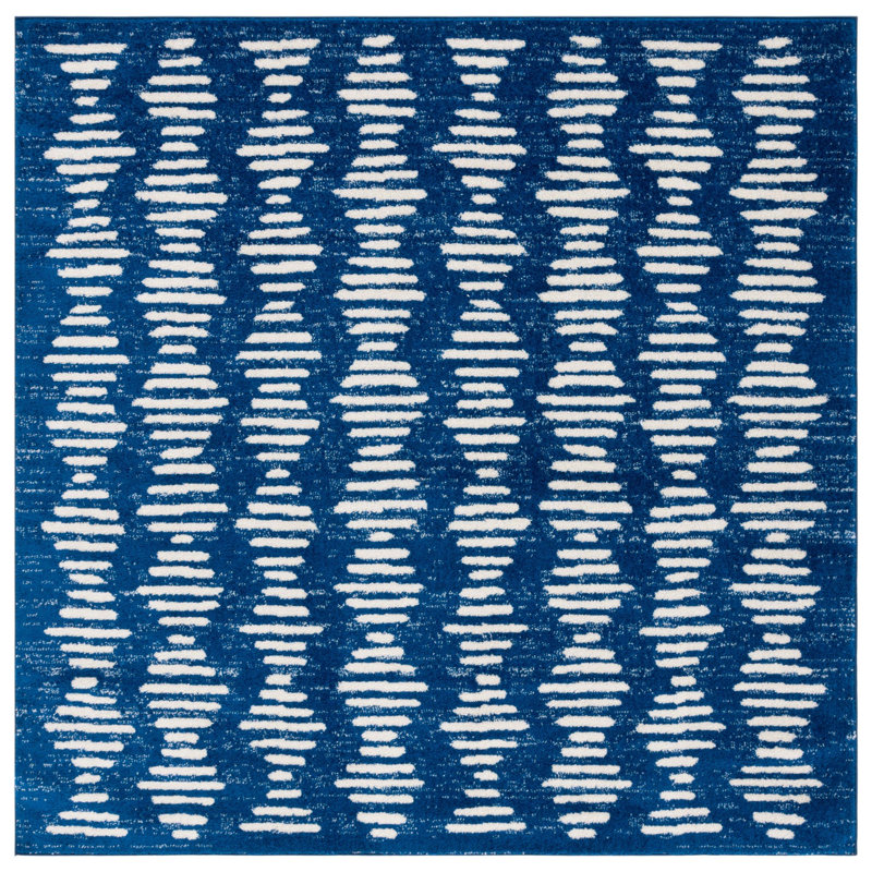 Kalynne Tulum Performance Abstract Rug, Square 6'7"