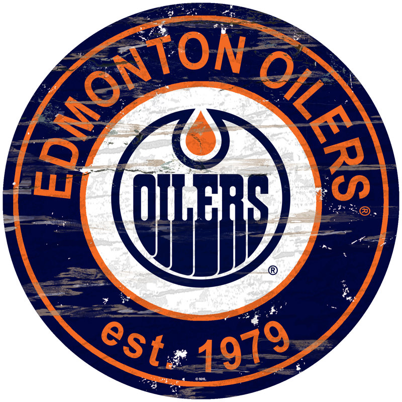 Décoration murale à enseigne vieillie colorado avalanche, Edmonton Oilers