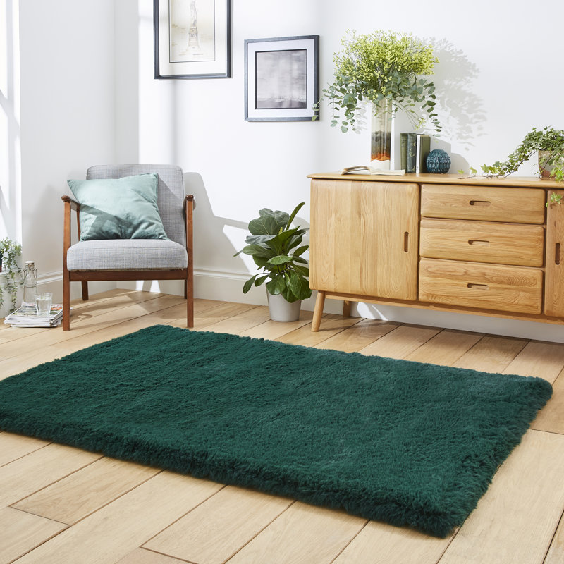 Hand Tufted Green Rug, Rectangle 60 x 120cm