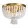 Blaise 3-Light 13.75"W White Solid Wood+Brushed Gold Metal Dimmable Flush Mount