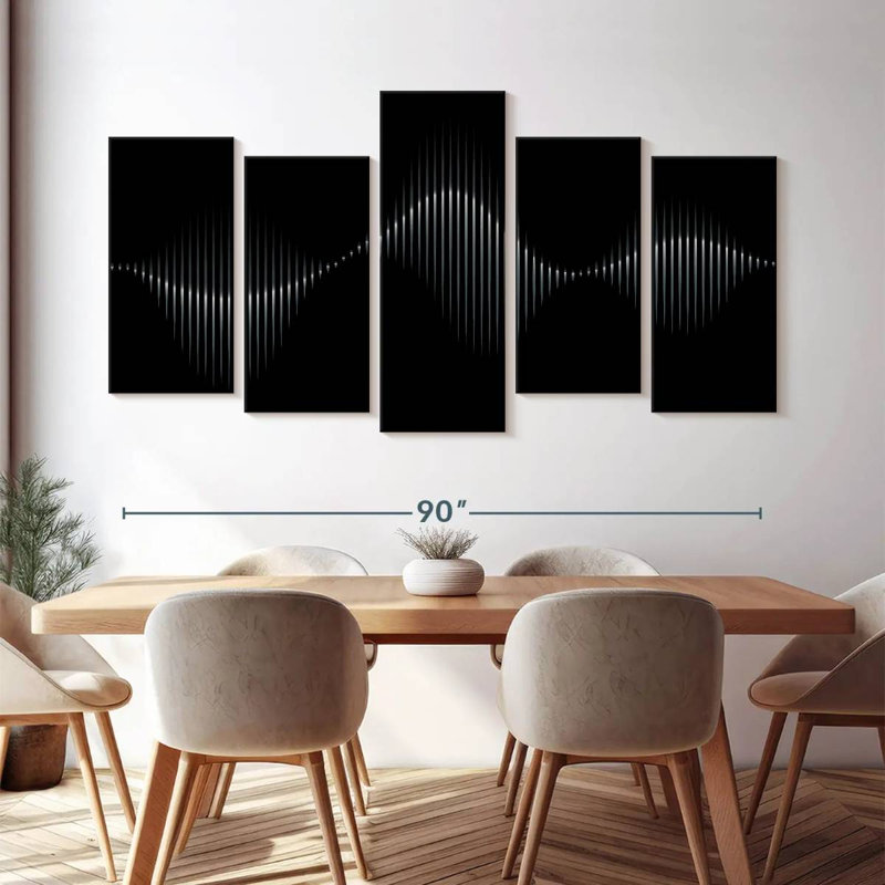 " Sound Wave " 5 - Pieces, 48" H x 94" W