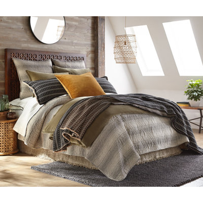 HUGGIN Striped Linen Quilt