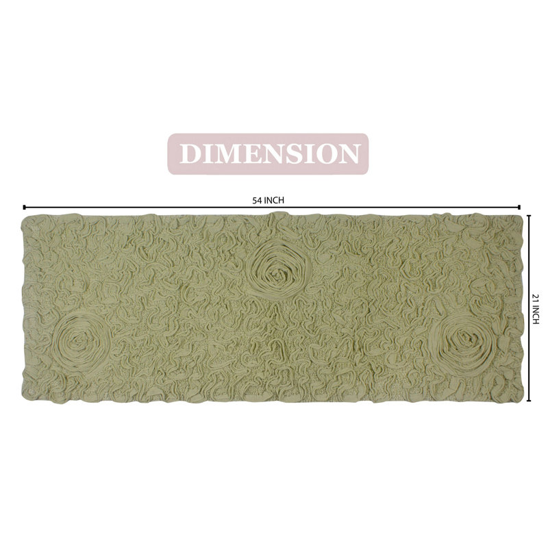 Tapis pour salle de bain Schoenberger, L 54 po x l 21 po, Vert