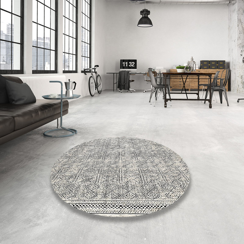 Geometric Indoor Rug, Round 6'