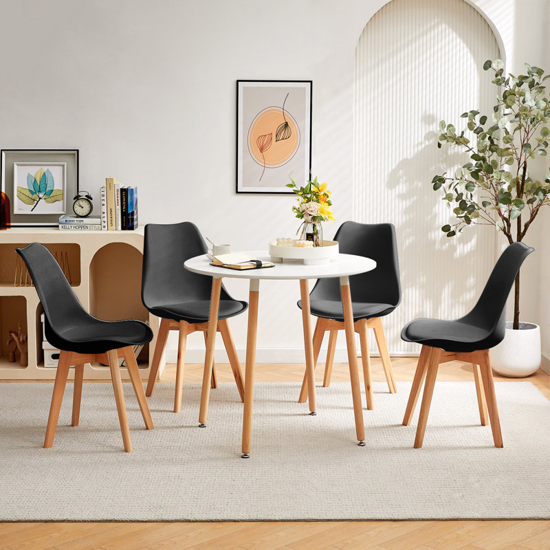 4 - Person Dining Set, White, Black