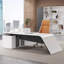 Bureau de direction 86,61 "haut de gamme en forme de L blanc créatif-119133766
