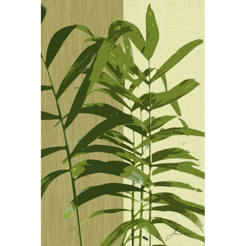 Painted Contrast Leaves II by James Burghardt - Painting, 46 cm H x 30 cm W, Wrapped Canvas