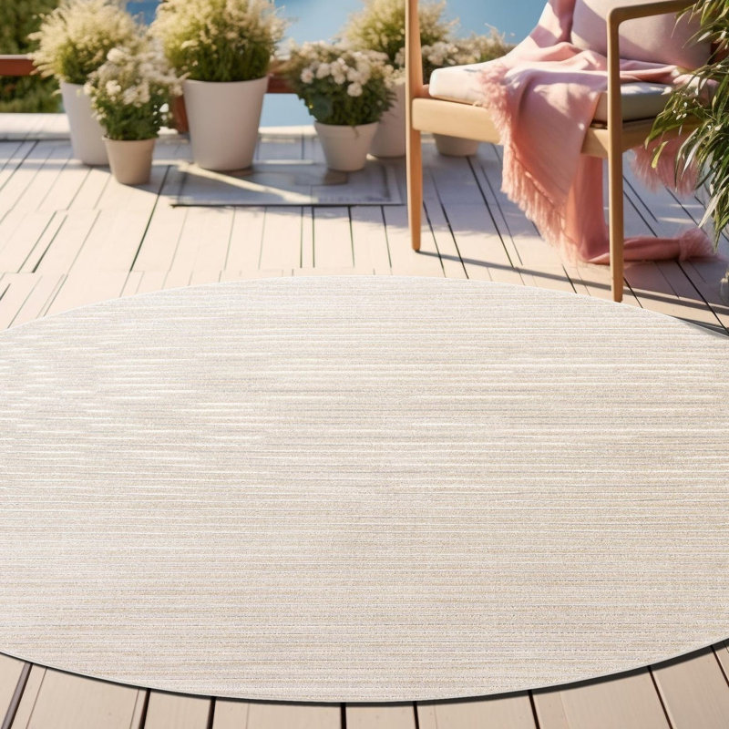 Sabrina Soto Stripes Indoor/Outdoor Rug, Round 3'1"