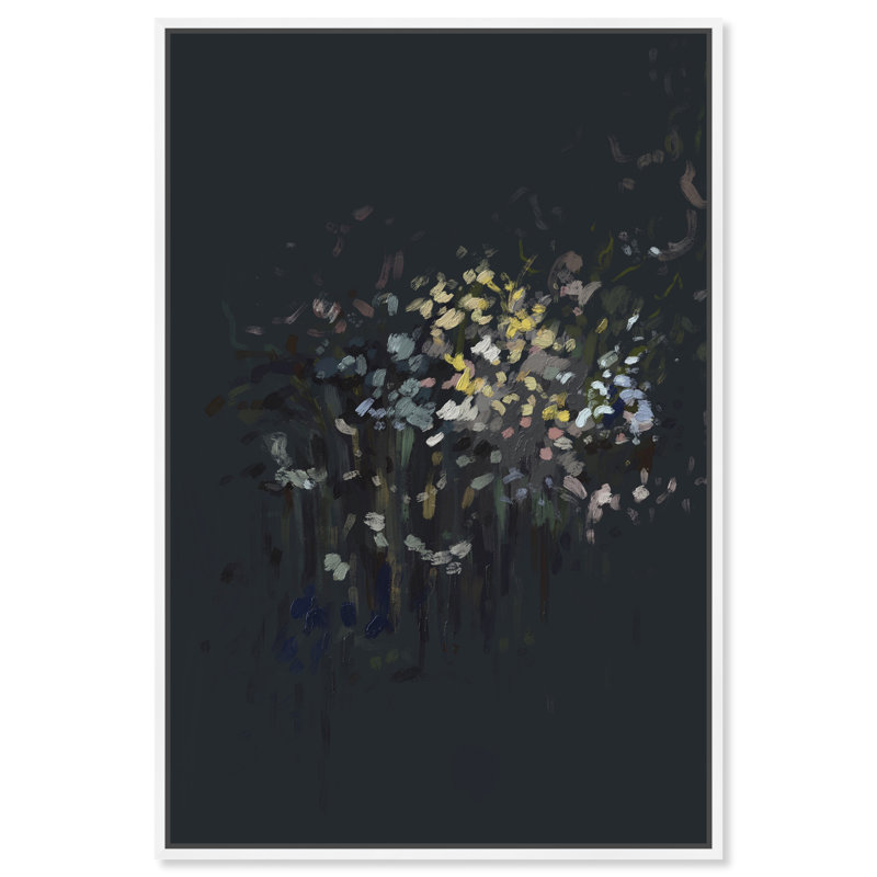 Midnight Flowers Print by Oliver Gal, 31"H x 46"W, White Floater Frame