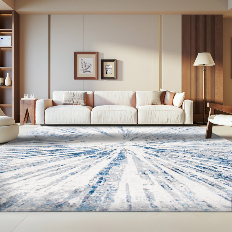 Tapis abstrait en coton Koury, Rectangle 8 pi x 10 pi
