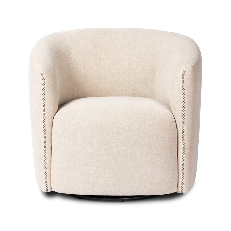 Salena Swivel Chair-Sonoma Chestnut, Broadway Dune