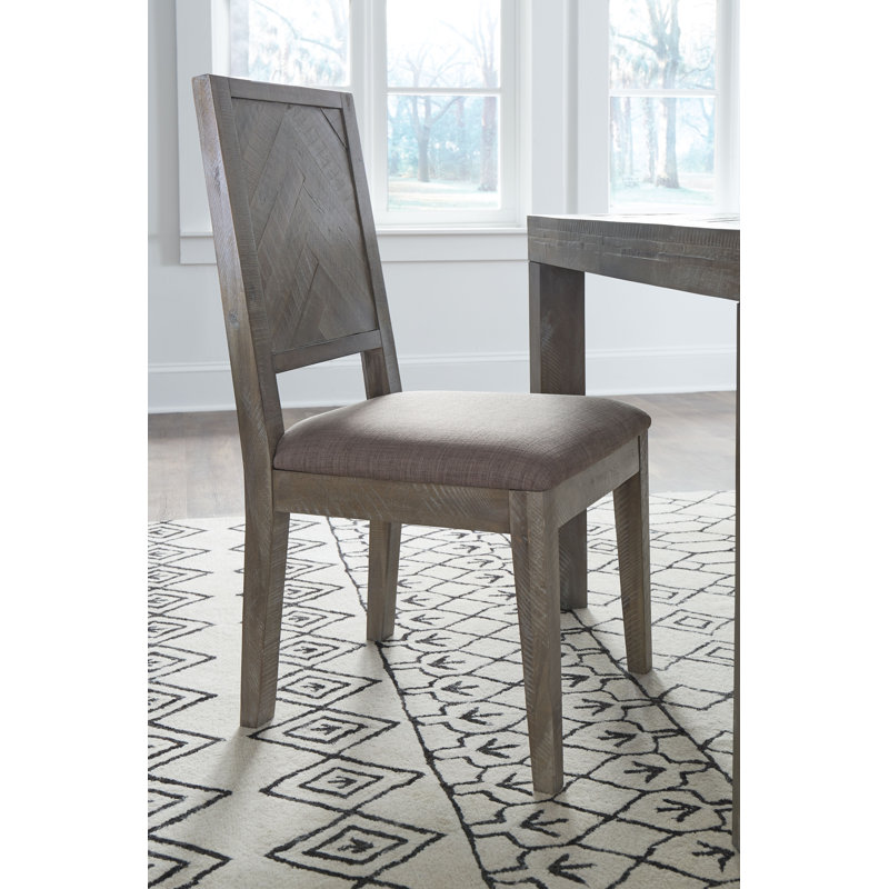 Marilina 18.5'' H Linen Upholstered Acacia Side Chair