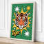 Tiger with Stars Retro - Wrapped Canvas-1115468973-1115468976