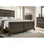 Détails du meuble de chambre à coucher Tête de lit à panneau de style traditionnel 1pc avec cadre de lit en bois massif de couleur grise