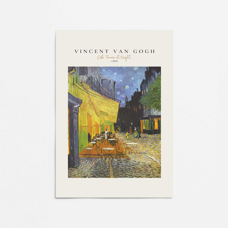 «Van Terrace» par Van Gogh's Cafe, Ne s’applique pas, H 36 po x l 24 po x P 0,1 po, Impression sans cadre