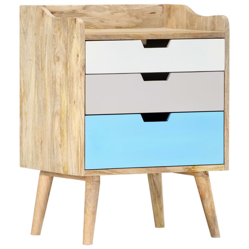 Ouellette 47cm W Solid Wood Bedside Table