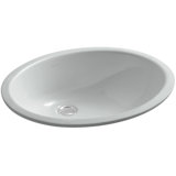 Caxton® Vitreous China Oval Undermount Bathroom Sink and Glazed Underside