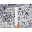 Tapis oriental rond 7 pi 10 po x 7 pi 10 po gris argenté avec motif persan effacé en laine et soie pure noué à la main