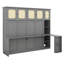 Lit escamotable avec bureau, lit mural escamotable en bois et rotin avec étagères de rangement et armoires en rotin-1347149983