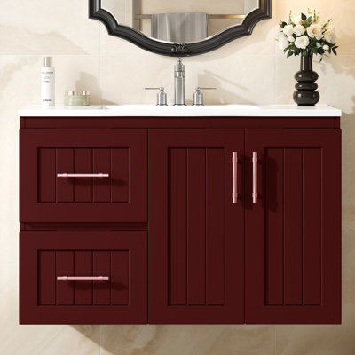 36'' Floating Bathroom Vanity With Ceramic Sink