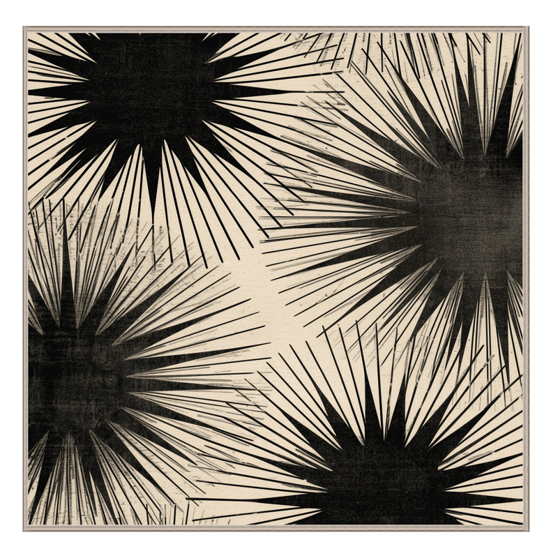 Tapis lavable à la machine Manhasset Art Deco Starburst - Beige, Carré 4 pi