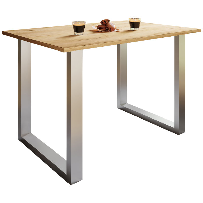 Alexious Metal Base Dining Table, Brown, Browning, 76cm H x 110cm W x 50cm D