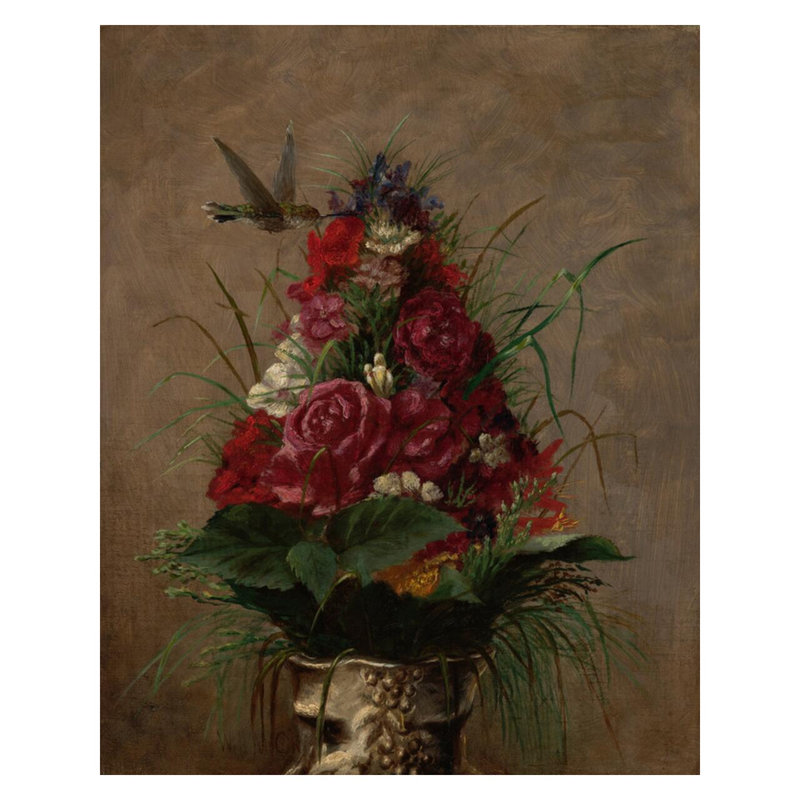 «Still Life with Hummingbird» par William Merritt Chase - Estampe numérique, H 40 po x l 32 po