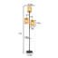 Lampe sur pied bohémienne avec 3 abat-jour en rotin, ampoule à intensité variable RVB et interrupteur au pied