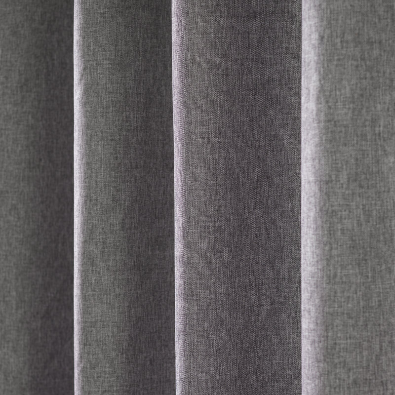 Panneau de rideau simple obscurcissant de couleur unie avec œillets Solway, l 52" x L 95", Graphite