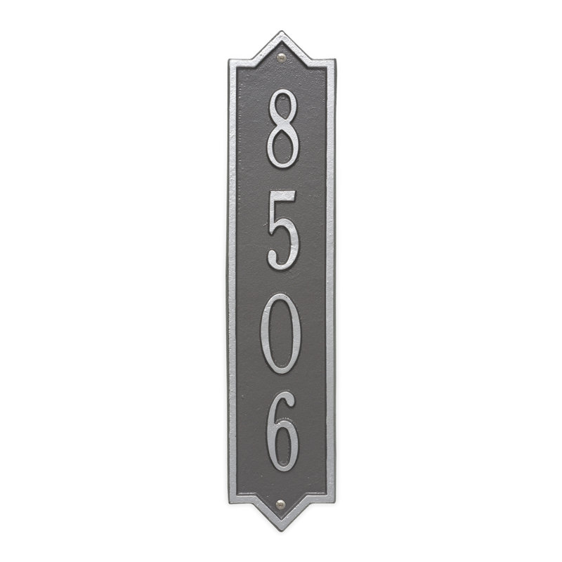 Norfolk Vertical Plaque Standard Size, Pewter/Silver Letters, Yes