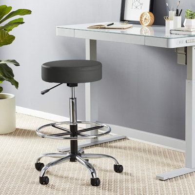 Round Metal Vinyl Office Stool