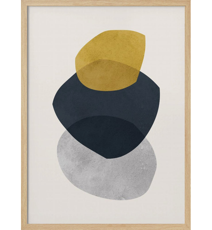 «Expressionist forme», art mural texturé encadré, Beige, H 48 po x l 36 po