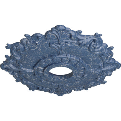 Médaillon de plafond rose Endurathane, DO 18 po x P 3 1/2 po x P 1 1/2 po (convient aux auvents jusqu'à 7 1/4 po), finition pierre spartanale peinte à la main