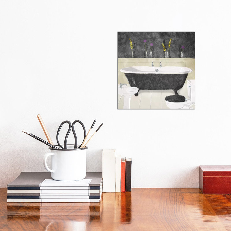 Bathroom Florals Mate by Milli Villa - Wrapped Canvas Painting, 30.48 cm H x 30.48 cm W